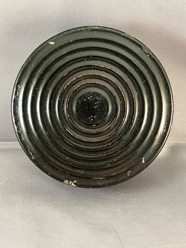 Antique Round Papier Mache Table Snuff Box 1880's