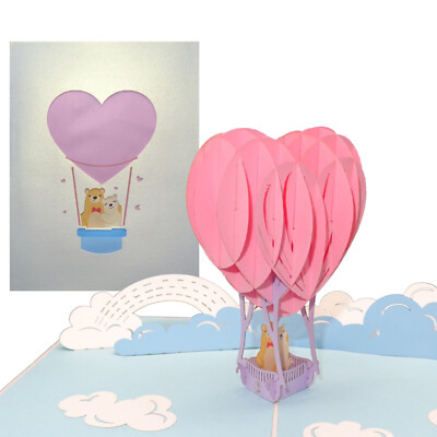 Pop Up Karte  Love makes you fly  3D Hochzeitskarte & 