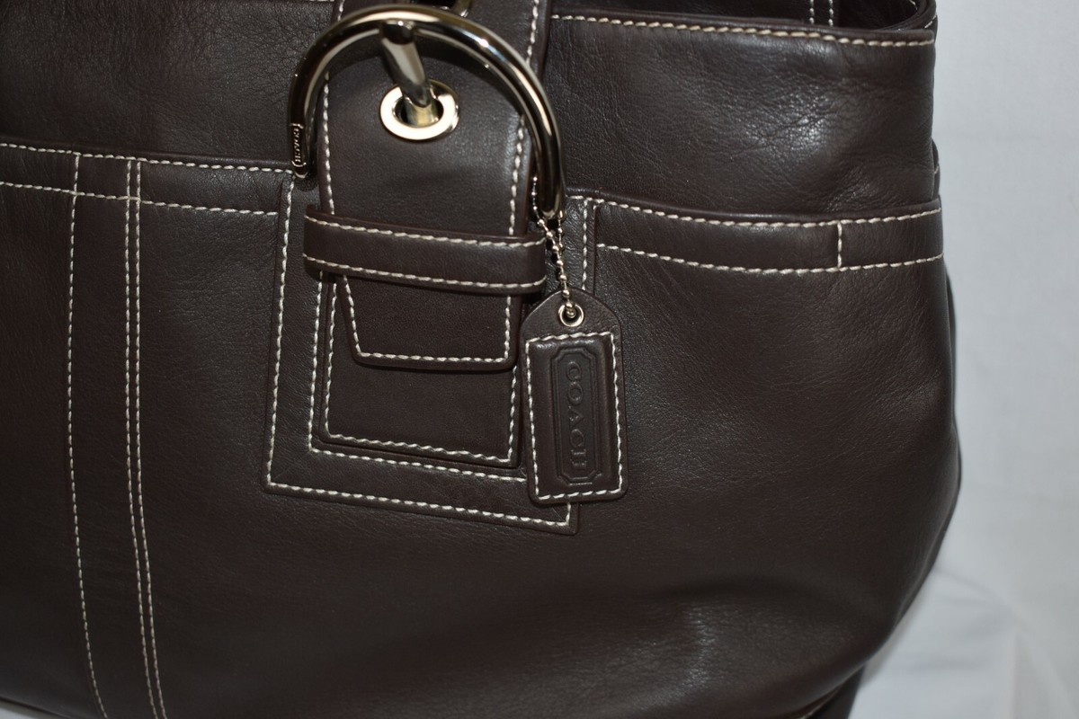バッグ COACH Leather Satchel Brown Shoulder Bag Coach Satchel/Top Handle Bag Brown Bags & Handbags for Women for