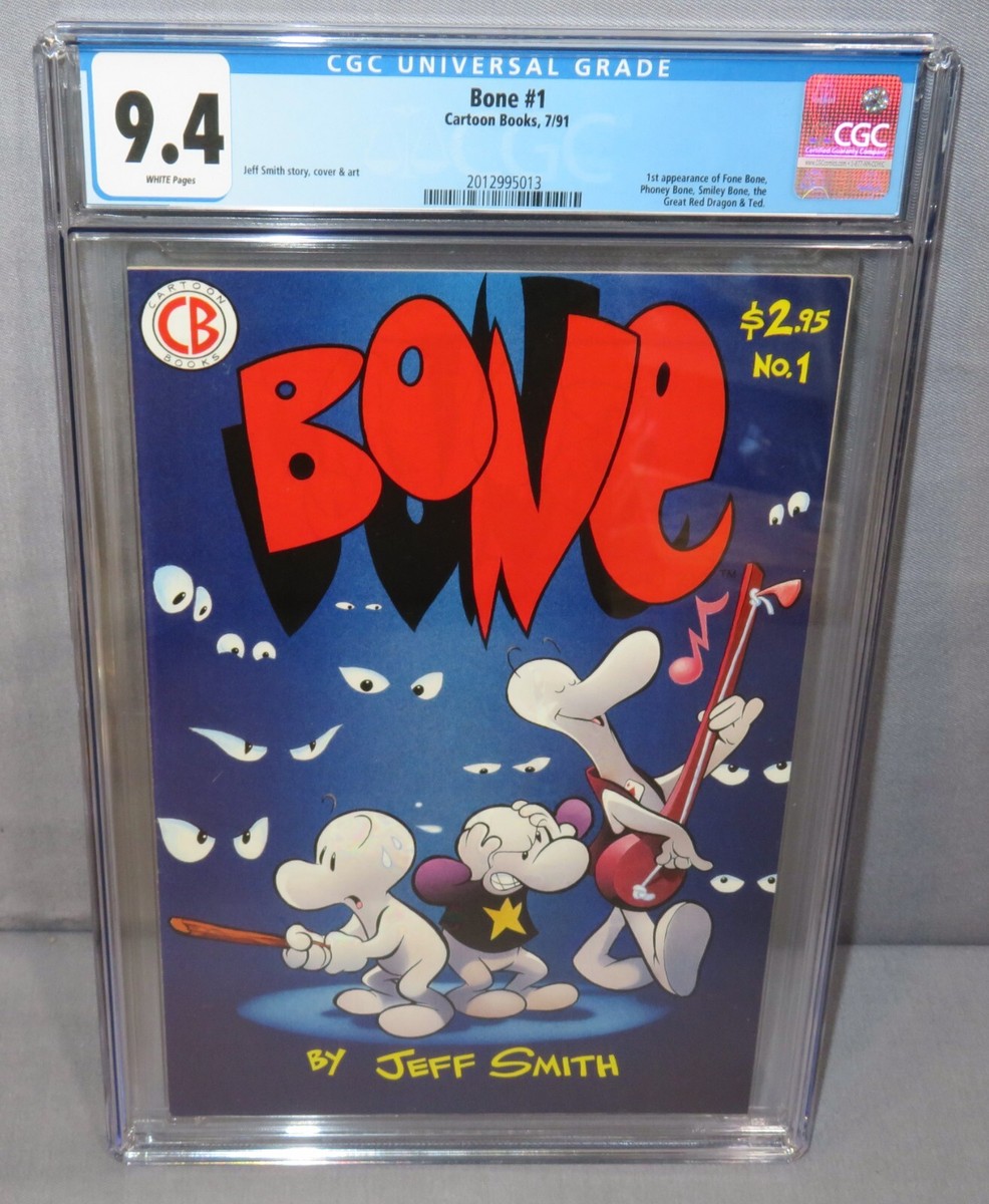 BONE #1 First Print (Fone, Phoney, Smiley 1st app) CGC 9.4 NM