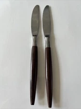 MCM Japan CANOE MUFFIN Style STAINLESS STEEL KNIVES With teak Handles Vintage