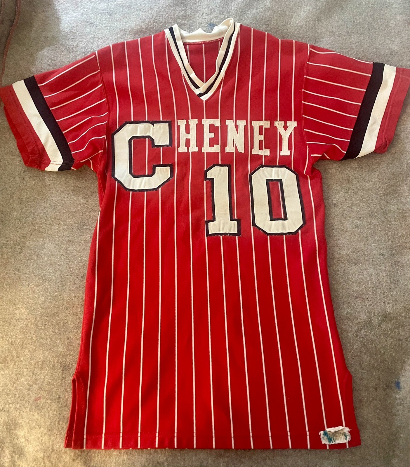 Vintage 70’s Simchuk Athletic Supplies Cheney Med Red Stripe Baseball