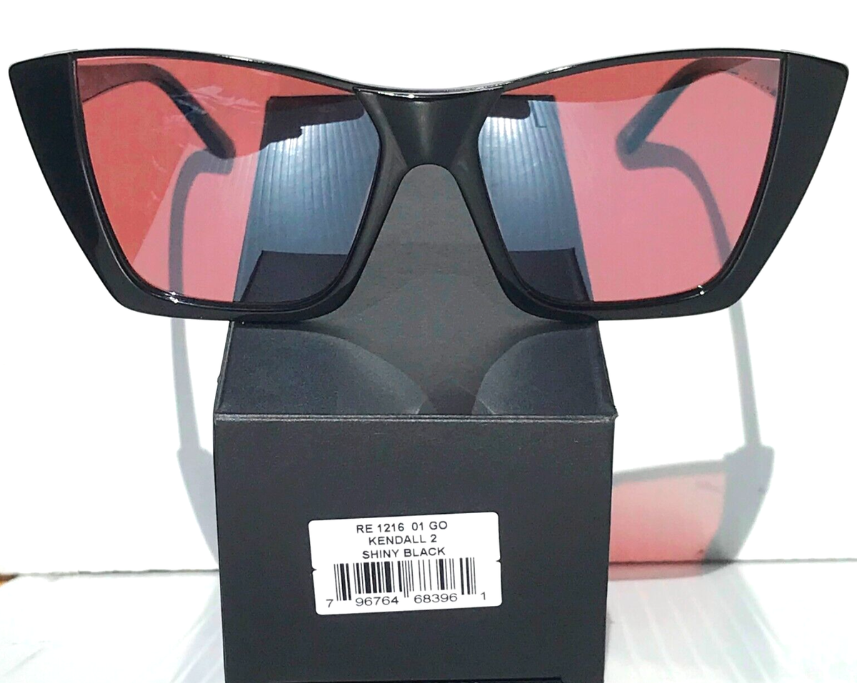 NEW REVO KENDALL 2 Shiny Black POLARIZED Drive Rose Lens Sunglass  