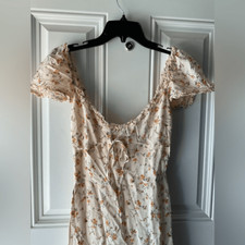 Reformation Maebry Julius Cream Floral Print Short Sleeve Midi Dress Size 6