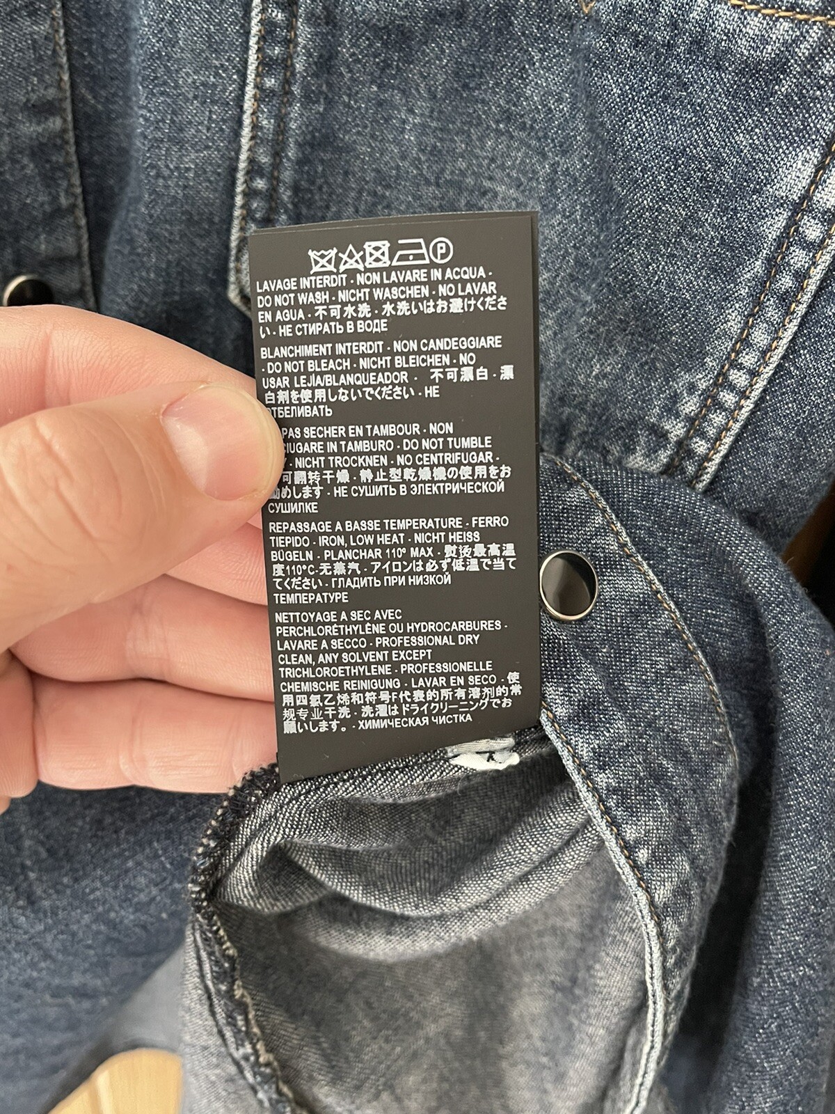 Camicia Saint Laurent Paris blu denim jean western in flanella (media)