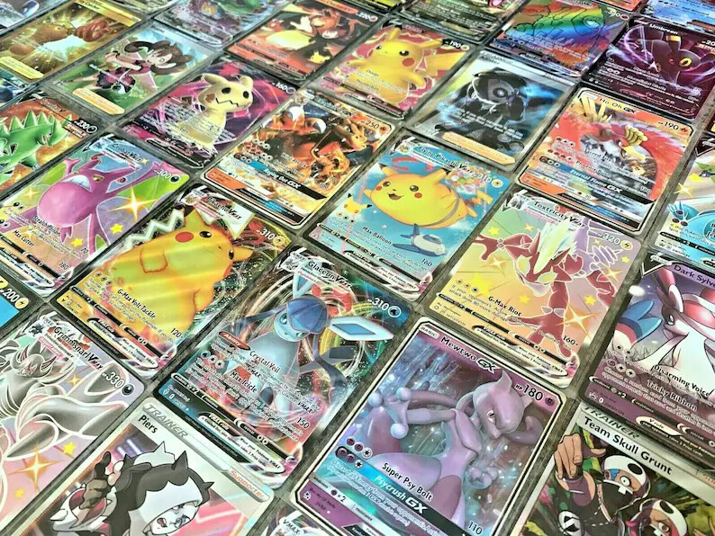 100 or 50 Pokemon Cards inc V/Vmax/GX/Ex Mystery Bundle - English
