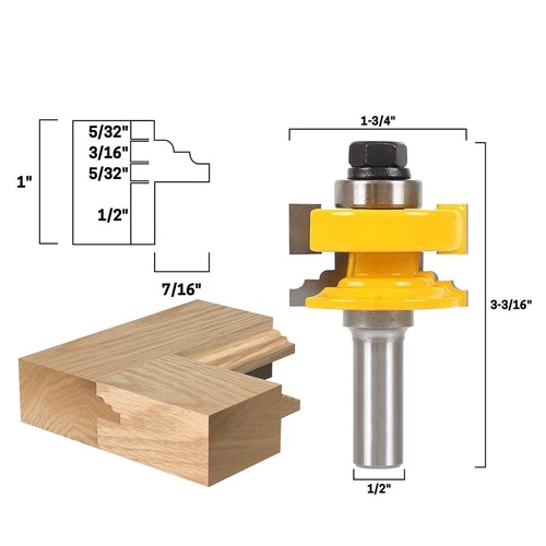 Classical Ogee Glass Door Reversible Rail and Stile Router Bit - 1/2" Shank - Picture 2 of 3