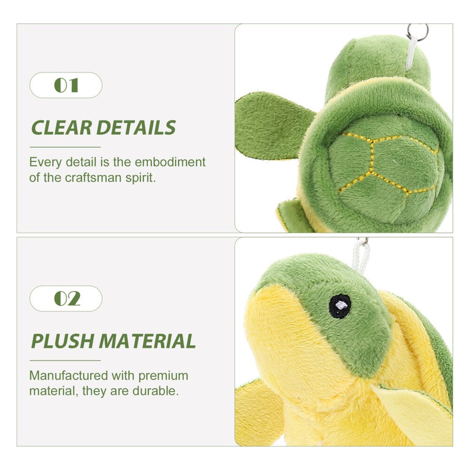 10 Pcs Hat Costume Little Turtle Ornaments Plush Pendant Backpack Charm