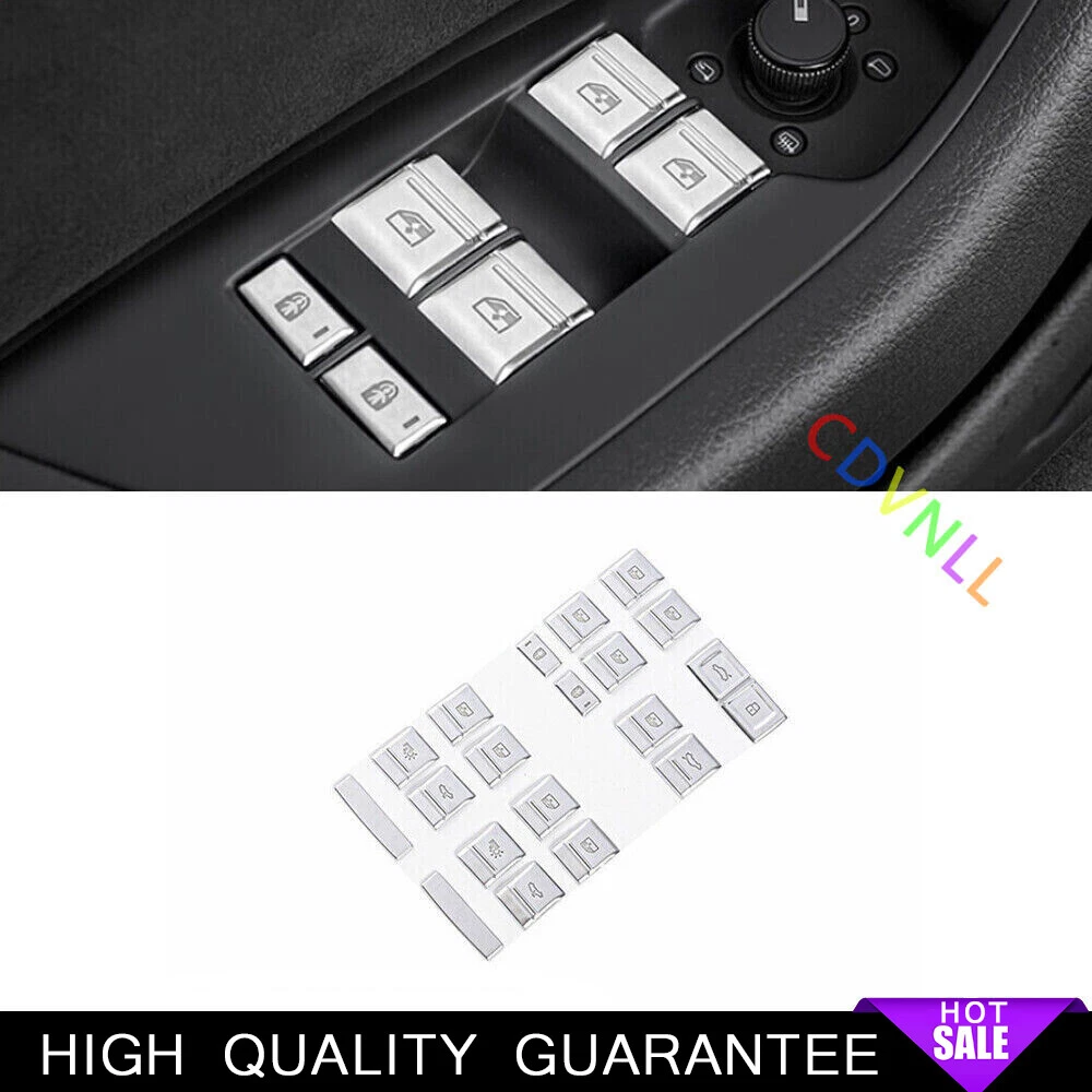 Car Window Lifting Button Decor Trim Fit For Audi A6 A7 2019-2022 Matte Silver