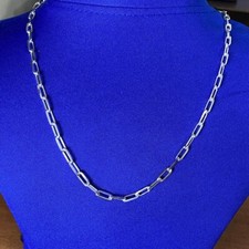925 Sterling Silver 7mm Paper Clip Link Chain 18