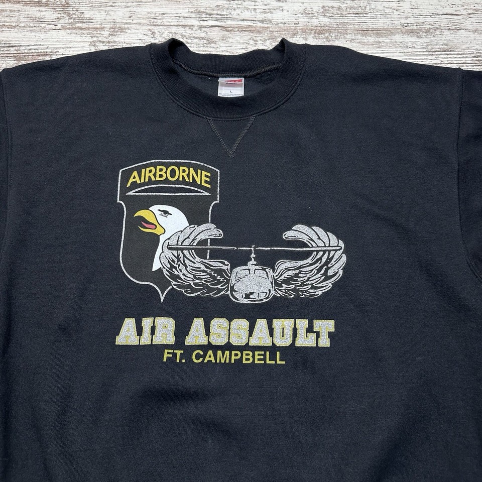Vintage US Army Sweatshirt Mens Large 101st Airborne Air Assault Fort