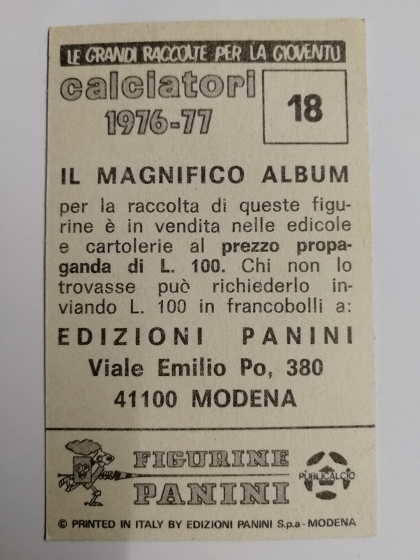 Autocollant Panini Calciatori 1976-77 - Rivera 193 Milan - Neuf, Rare