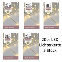 5 X 20 Led Lichterkette Warmweiss Batteriebetrieb Innen Party Weihnachten Deko