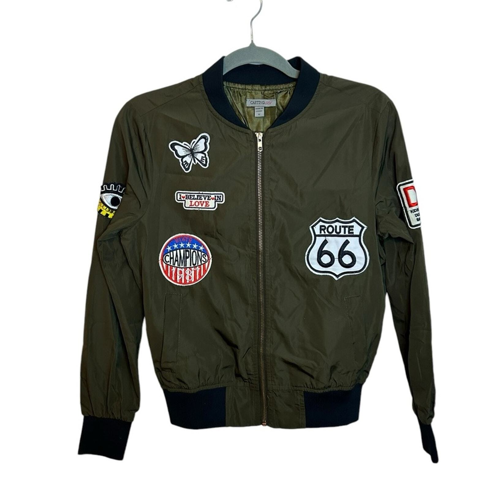 Casting LA Embroidered Patchwork Bomber Jacket Wo… - image 1