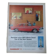 1963 AMC American Motors Rambler Automobile  - Vintage Print Ad