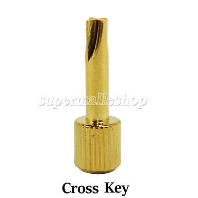 Dental Screw Post Endodontics Root Dentatus Cross Key Gold Plated Driver Wrench