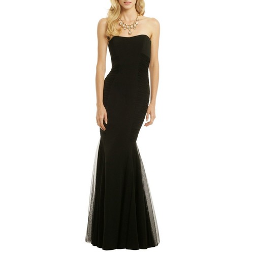 Louer The Défilé Sz 12 Badgley Mischka Noir Courbure pour Jours Robe Maille Sans - Photo 1 sur 9