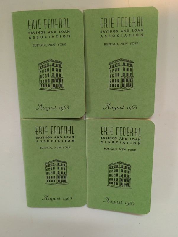 VINTAGE Erie Federal Savings And Loan Bank Books Buffalo New York August 1963