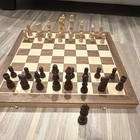 Amerous Magnetic Wooden Folding Chess Set w/ Storage Case, Pieces, Brown/Beige — photo 5