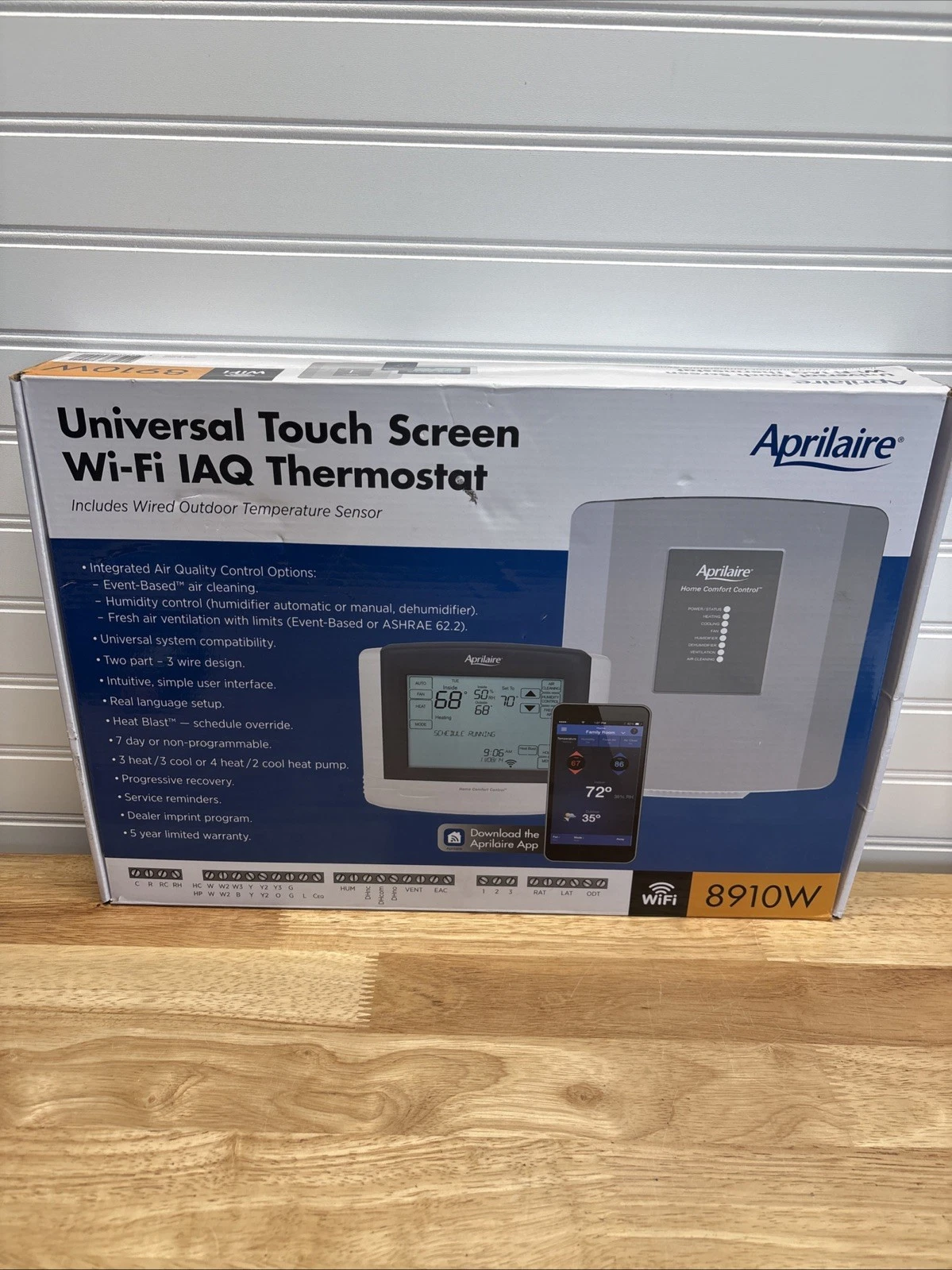 AprilAire 8910W Wi-Fi Programmable Touchscreen Thermostat with IAQ Control