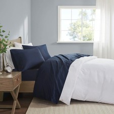 Madison Park 600 Thread Pima Cotton Bed Sheets, Luxurious Line Accent Design, Ki