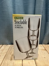 Acrylic Glasses Drinkware - 8 Piece Unbreakable Plastic Tumblers - BPA-Free