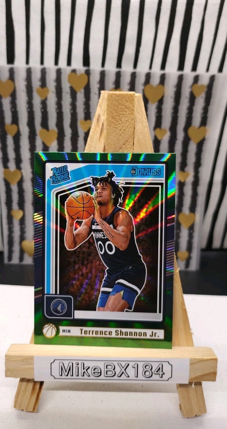 TERRENCE SHANNON JR 2024-25 Panini Donruss Rated Rookie GREEN LASER #226 Timberw