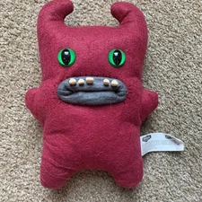 fuggler funny ugly monster Sir Horns Plush Maroon Pink Rare