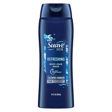 Suave Men Face & Body Wash, Refreshing Body Cleanser for Moisturized Skin, 18 oz