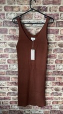 Apricot Jersey Ribbed Cami Dress Size UK 14 Brown Stretch Dress BNWT