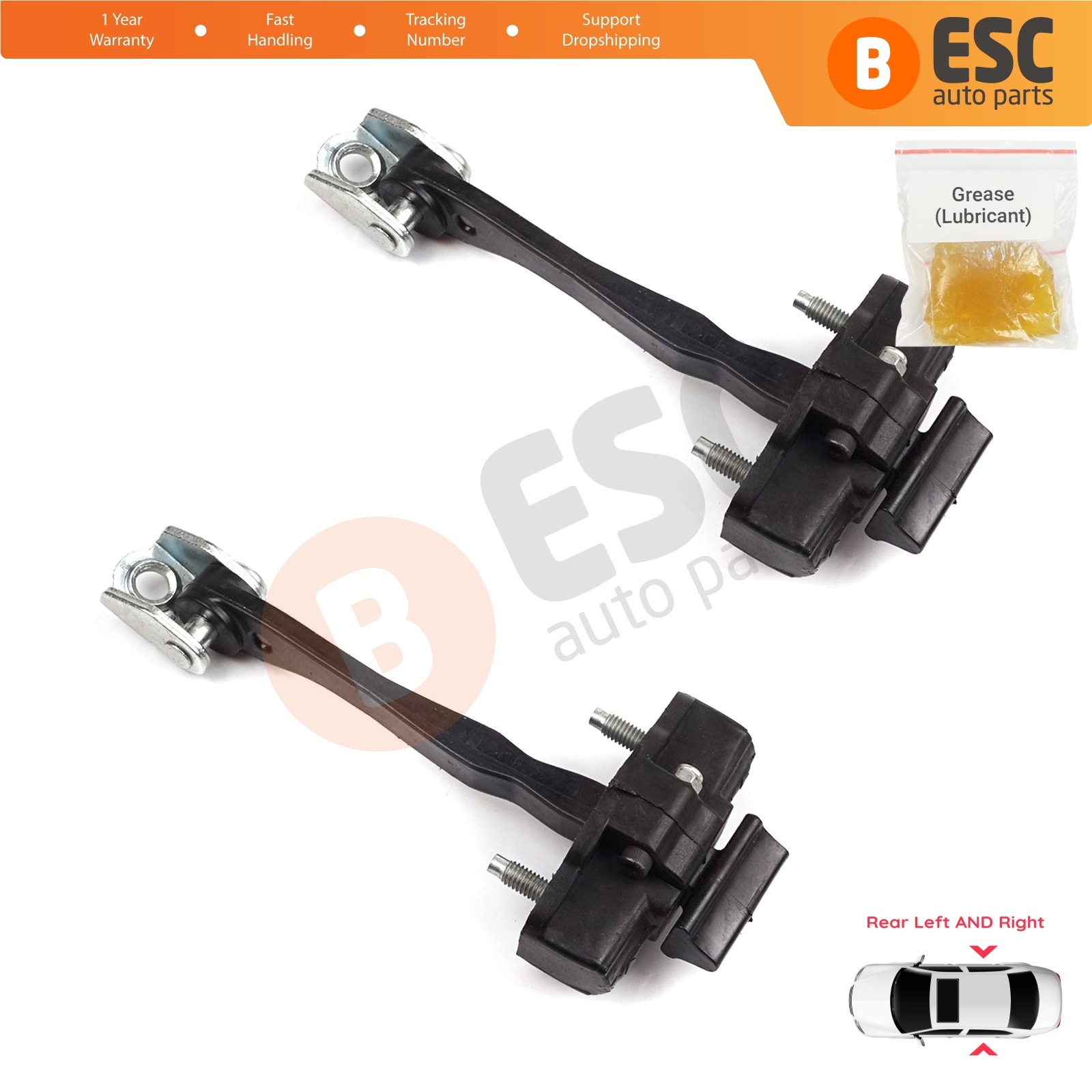2X Rear Door Hinge Stop Check Limiter for Alfa Romeo Giulietta 940 2010-2020