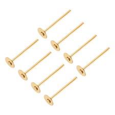 300Pcs Earring Posts 4mm/0.2inch Stainless Steel Earring Studs Light Gold