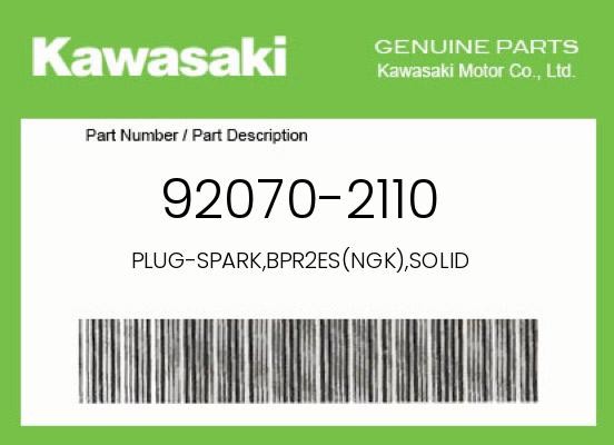 Kawasaki Genuine Plug-Spark,Bpr2EsNgk,Solid - 92070-2110