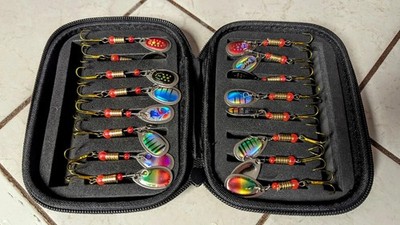 1 Set Fishing Spinner Baits Metal Lures Bass Trout Salmon Treble Hooks Gift