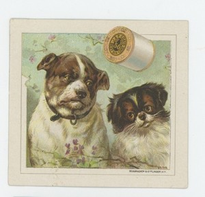Mr Fancy Cancel J & P Coats' Best Six Cord Thread Vint Ad Card #2068