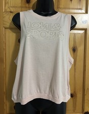 LOVE  SPORTS SLEEVELESS Muscle TANK TOP Light Pink Cotton Modal Size Medium