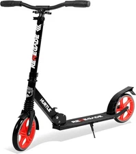 Hurtle Teenager Kick Scooter - 2 Wheel with Adjustable T-Bar Handlebar - Folding