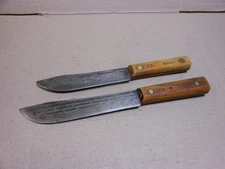 2 Vintage Shapleigh Hammer Forged 1843 Butcher Knives Old Hickory