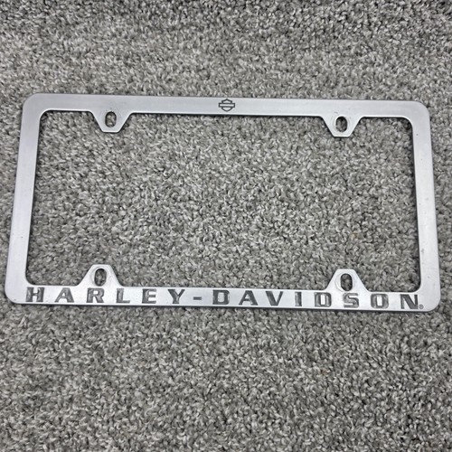 Harley-Davidson License Plate Frame Metal Silver Bar Shield Logo Motorcycle used