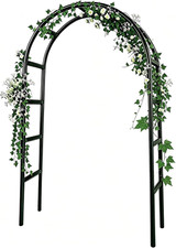 7.8Ft Garden Arch, Metal Trellis for Climbing Plants Outdoor Black Garden Arbo
