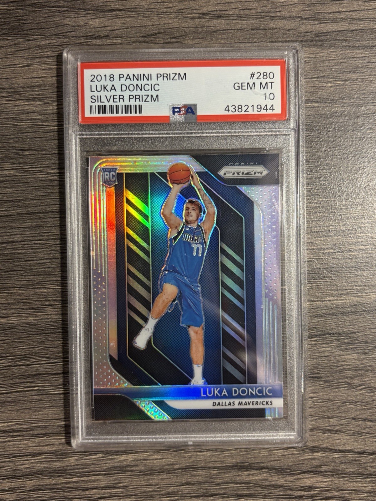 2018 Panini Prizm Silver Luka Doncic Rookie RC #280 PSA 10 Gem Mint view 2