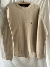 Vintage Chaps Ralph Lauren Ivory Knit Crew Neck Sweater Men  s Large 100 Cotton