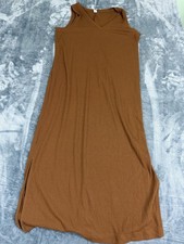 Old Navy Womens Brown Sleeveless V Neck Ribbed Knit Midi Dress Size L