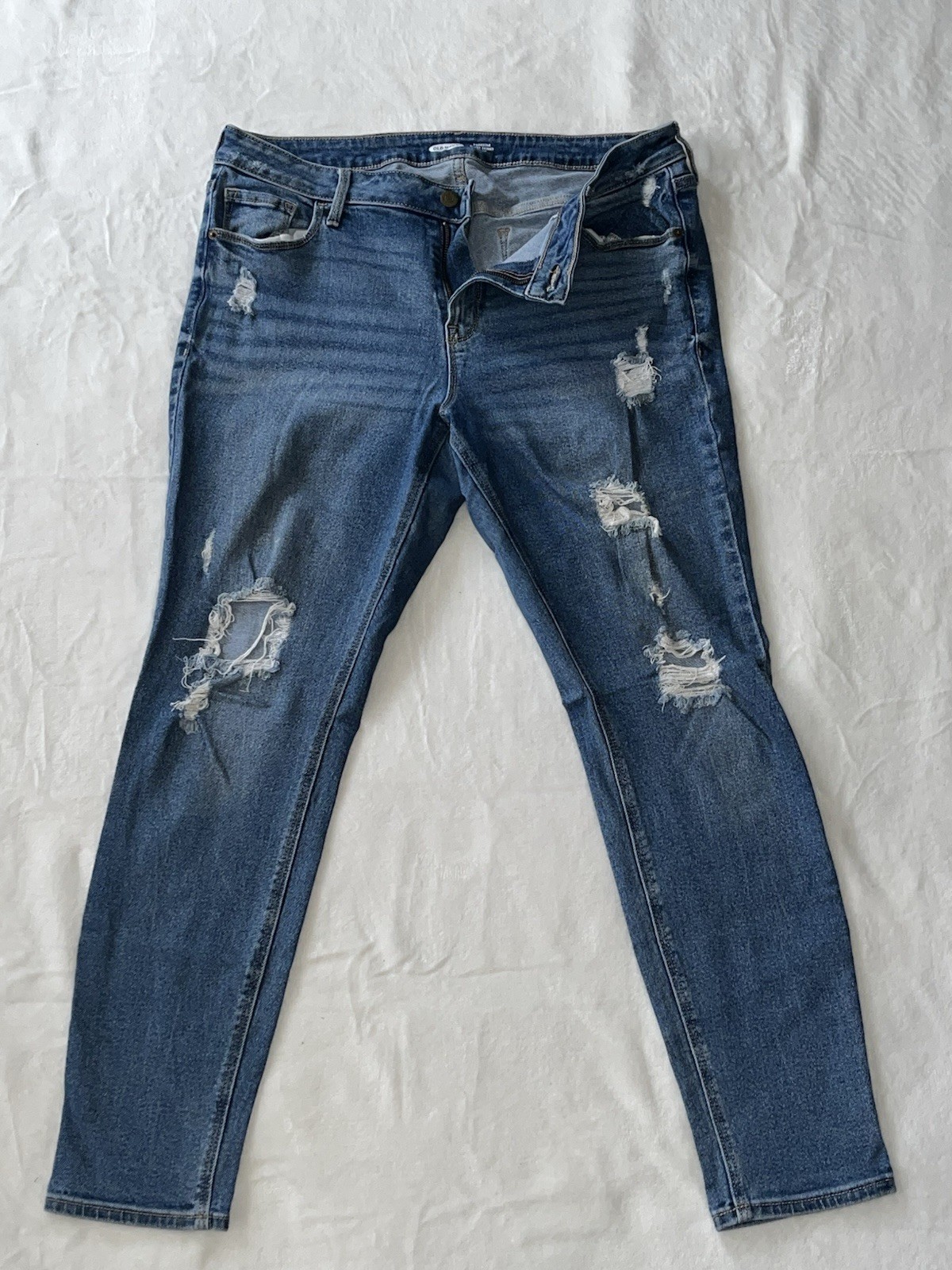 Old Navy Size 14 Rockstar Mid Rise Jeans Stretch Distressed