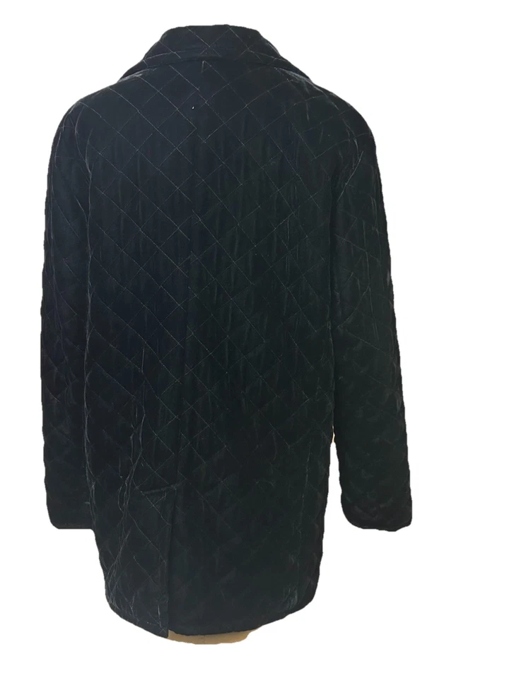 Abrigo acolchado vintage Coldwater Creek terciopelo negro talla LG Fairy Goth Grunge Foto 3 de 4