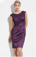 Eliza J Purple Cap Sleeve Dress with Embellished Waist size XS