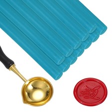 12 Pcs Wax Seal Sticks, Glue Gun Sealing Wax Sticks with Spoon, Brilliant Blue
