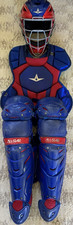 All-Star System7 Youth Catcher's Gear Set 3-Piece Blue/Red Adjustable 7-7 1/2