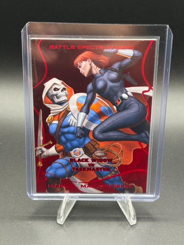 Black Widow vs. Taskmaster [Green Auto] #BS-8 Marvel 2023 Masterpieces Battle Spectrum card