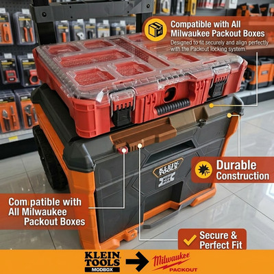 Klein MODBox to Milwaukee Packout Adapter Kit | Heavy Duty Storage Connector